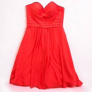 Bill Levkoff Sweetheart Strapless Dress - Red/Orange - Size 14
